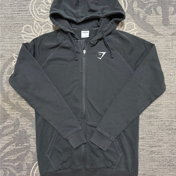 Gymshark Tops - Gymshark Black Full-Zip Hooded Sweatshirt